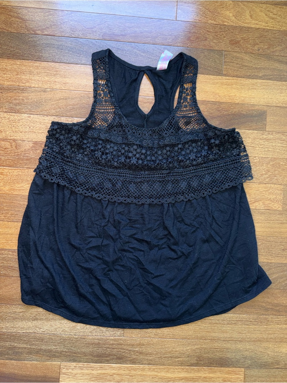 No Boundaries Black Crochet Racerback Tank